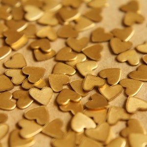 24 pc. Tiny Raw Brass Heart: 7mm by 6.5mm made in USA RB-513 image 2