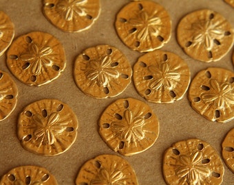 10 dólares de arena diminutos de latón crudo: 11 mm x 11 mm - Fabricados en EE. UU. / RB-024