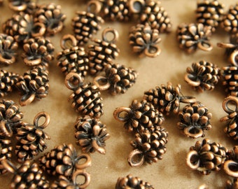 50 pc. Antique Copper Pine Cone Charms, 9mm x 14mm | MIS-375