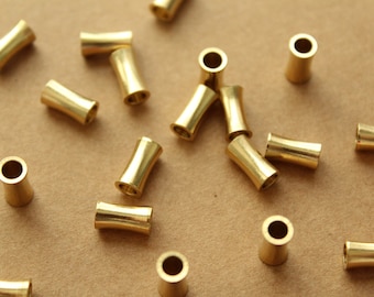 30 pc. Raw Brass Tapered Column Beads, 9mm by 4.5mm | FI-490