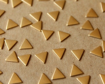 40 pc. Tiny Raw Brass Triangles, 6mm by 6mm - made in USA | RB-716