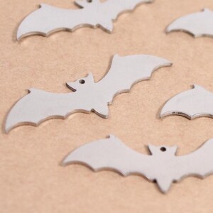 2 pc. Stainless Steel Bat Charms: 37mm by 13mm | MIS-012**