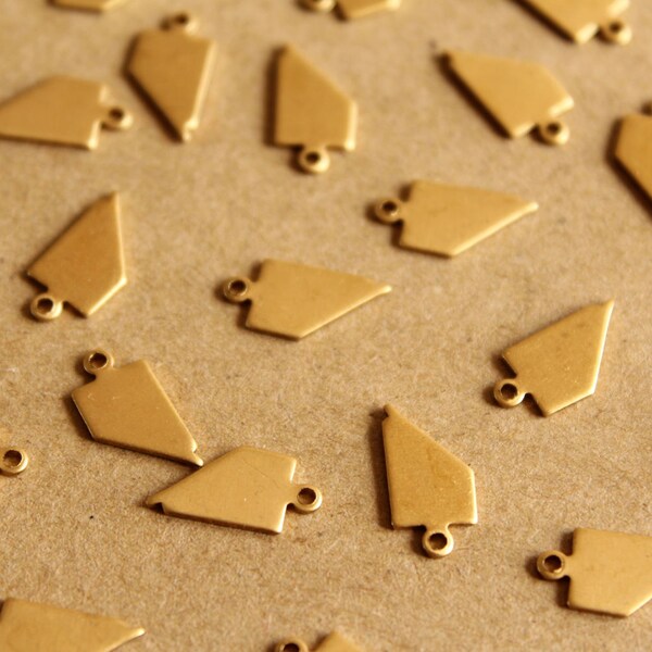 8 pc. Raw Brass Nevada State Charms / Blanks: 7mm by 14mm - made in USA | RB-1002