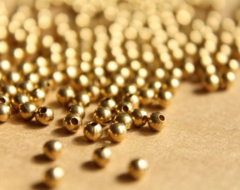 100 pc. 3mm Raw Brass Spacer Beads | FI-153