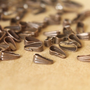 100 st. Antiek verkoperd messing klembeugels: 9 mm x 3 mm | FI-132