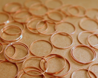 50 pc. Rose Gold Plated Brass Circle Links: 14mm diameter | FI-588