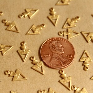 18 pc. Raw Brass Triangle Drops: 12mm by 7mm made in USA RB-803 image 4