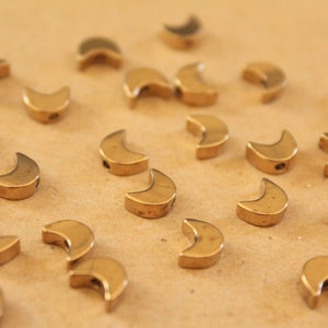 25 pc. Raw Brass Moon Beads, 7mm by 5.5mm FI-463 image 2