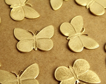 2 pc. Raw Brass Butterfly Stamping: 29.5mm by 21mm - made in USA | RB-1248