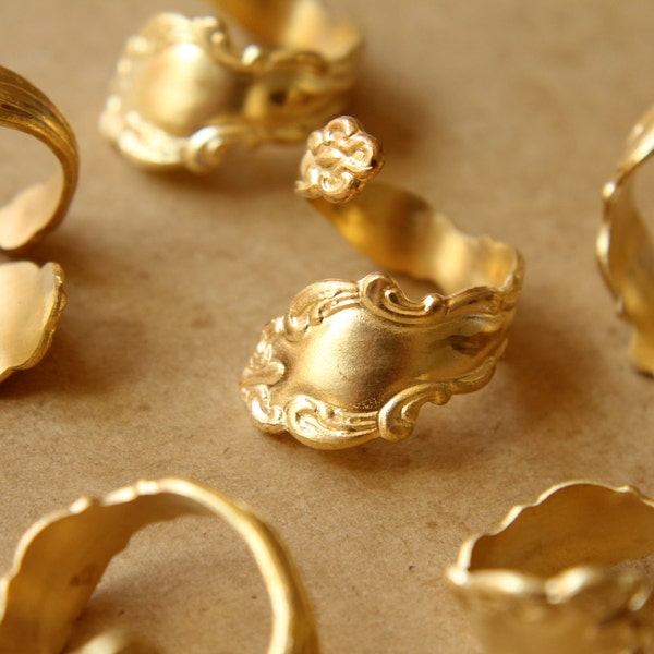 1 pc. Raw Brass Adjustable Spoon Rings | RB-559