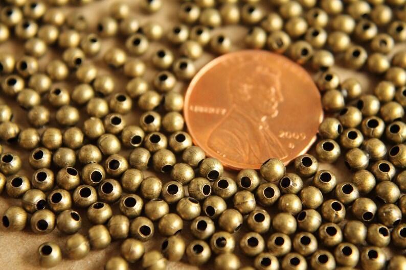 150 pièces. Perles intercalaires en bronze antique de 3 mm FI-017 image 4