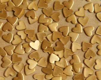 24 pc. Tiny Raw Brass Heart: 7mm by 6.5mm - made in USA | RB-513