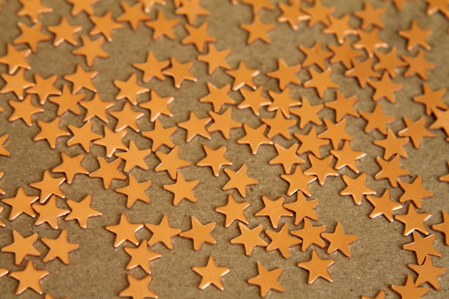 24 pc. Tiny Raw  Copper Stars: 7mm by 7mm - made in USA | RB-285