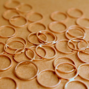 100 pc. Rose Gold Plated Circle Links: 12mm diameter | FI-589