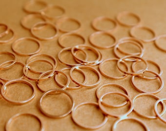 100 pc. Rose Gold Plated Circle Links: 12mm diameter | FI-589