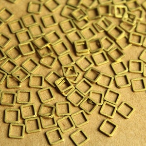 100 pc. Raw Brass Square Links: 5mm by 5mm | FI-534