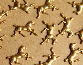 2 pc. Raw Brass Tiny Running Horse Stampings: 14mm by 9mm - made in USA | RB-509