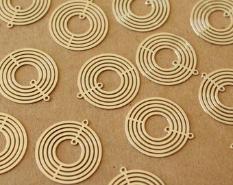 10 pc. Laser Cut Silver Circle Shaped Filigree Drop Connectors, 21.5mm by 20mm | MIS-411