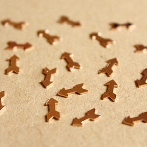 20 pc. Tiny Rose Gold Brass Arrows: 8mm by 3.9mm made in USA ROS-116 image 2