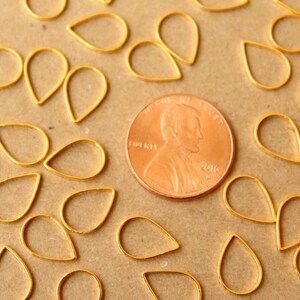 100 pc. Gold Plated Teardrop Links: 11mm by 7mm FI-299 image 5