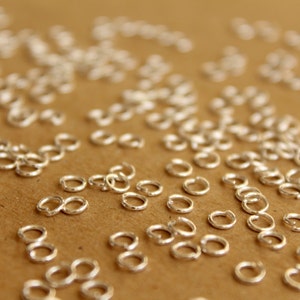 200 pc. 4mm Bright Silver Open Jumprings, 22 gauge FI-233 image 2