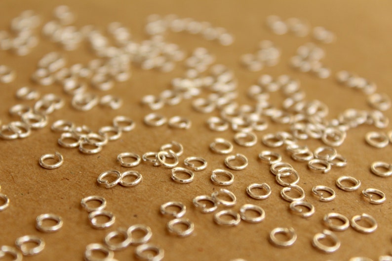 200 pc. 4mm Bright Silver Open Jumprings, 22 gauge FI-233 image 2