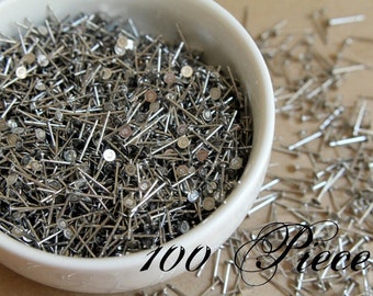 100 pc. Stainless Steel Earring Posts, 3mm pad | FI-068-2