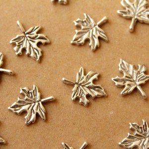 25 Pc. Small Antique Silver Maple Leaf Charms 14mm by 17mm - Etsy
