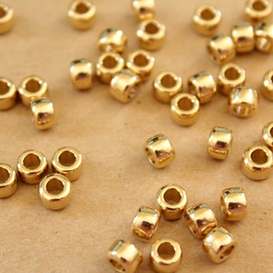 30 pc. Raw Brass Column Beads, 6mm by 4mm | FI-440