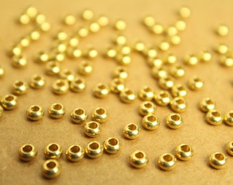 100 pc. Raw Brass Rondelle Spacer Beads, 3mm x 2mm  | FI-120*