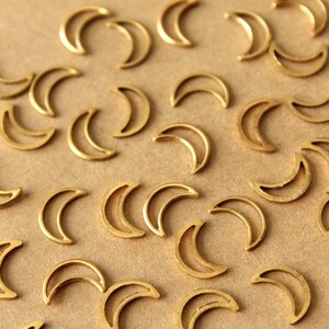 6 pc. Raw Brass Open Moons: 9mm by 6mm made in USA RB-1408 image 4