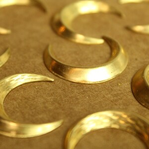 8 pc. Raw Brass Domed Textured Moons: 23.5mm by 27mm made in USA RB-1276 image 3