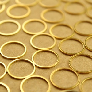 50 pc. Gold Plated Brass Circle Links: 14mm diameter FI-523 image 2