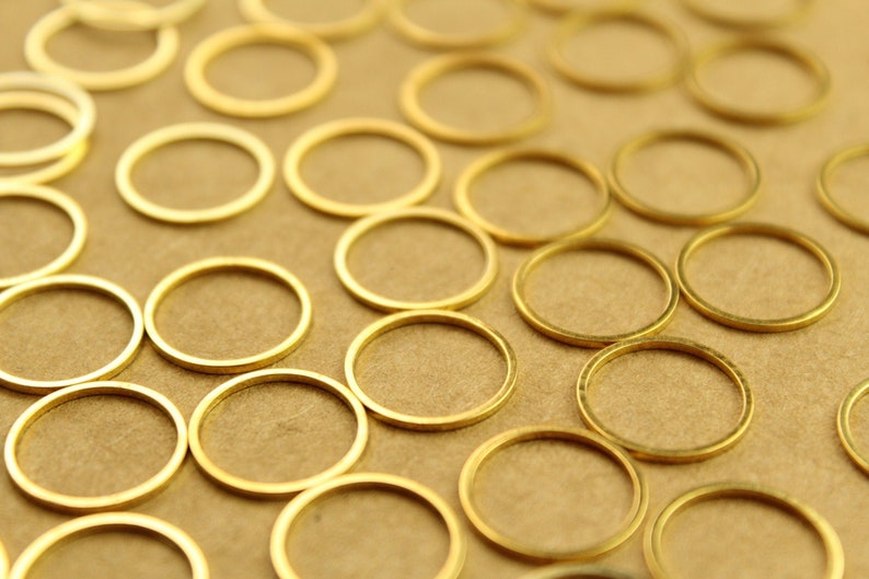 50 pc. Gold Plated Brass Circle Links: 14mm diameter FI-523 image 2