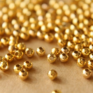 100 pc. 3mm Gold Plated Spacer Beads | FI-134