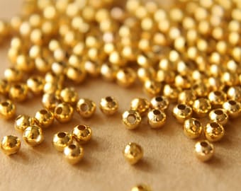 100 pc. 3mm Gold Plated Spacer Beads | FI-134