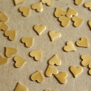 14 pc. Raw Brass Smooth Hearts: 8mm by 8mm made in USA RB-1052 image 2