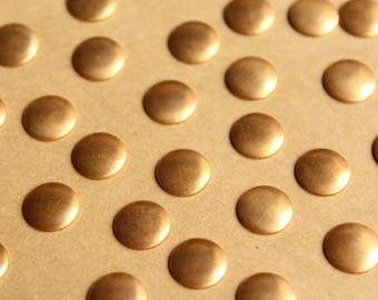 20 pc. Raw Brass Domed Circles: 10mm in diameter - made in USA | RB-768