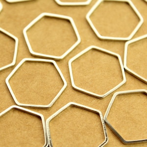 25 pc. Silver Plated Hexagon Links, 22.5mm by 22mm | FI-524