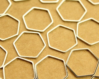 25 pc. Silver Plated Hexagon Links, 22.5mm by 22mm | FI-524