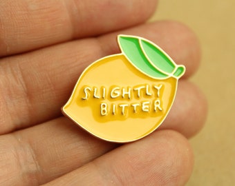 1 pc. "Slightly Bitter" Lemon Brooch Pin, 32mm x 25mm  | MIS-202*