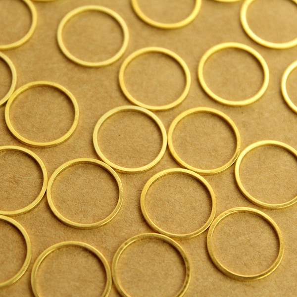 50 pc. Gold Plated Brass Circle Links: 14mm diameter | FI-523