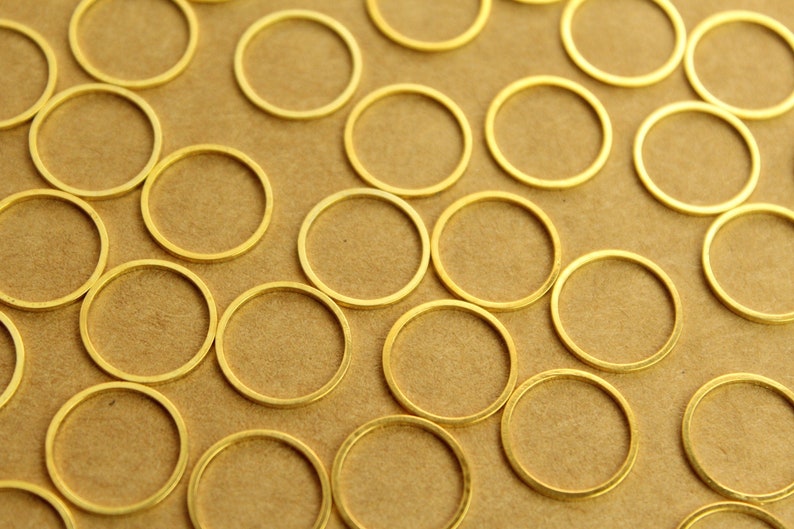 50 pc. Gold Plated Brass Circle Links: 14mm diameter FI-523 image 1