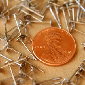 100 pc. Stainless Steel Earring Posts, 4mm pad Also available in 500 and 1000 piece FI-129 image 5