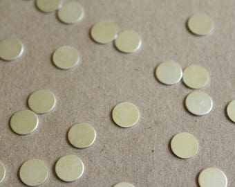 20 pc. Tiny Silver Plated Brass Circles: 7.5mm diameter - made in USA | SI-033