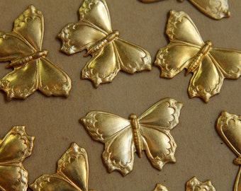 1 pc. Large Raw Brass Butterflies: 38mm by 26mm - made in USA | RB-401