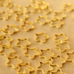 50 pc. Gold Plated Star Links: 9-10 mm in diameter FI-126 image 2