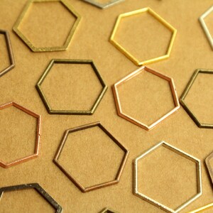 20 pc. Multi Colored Hexagon Links, 18mm by 20mm | FI-584