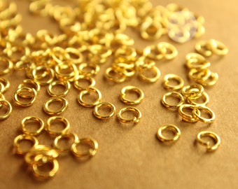 200 pc. 4mm Gold Plated Open Jumprings, 21 gauge | FI-591