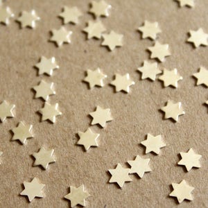 24 pc. Tiny Silver Plated Brass Six Point Stars: 6mm by 6mm - made in USA | SI-112